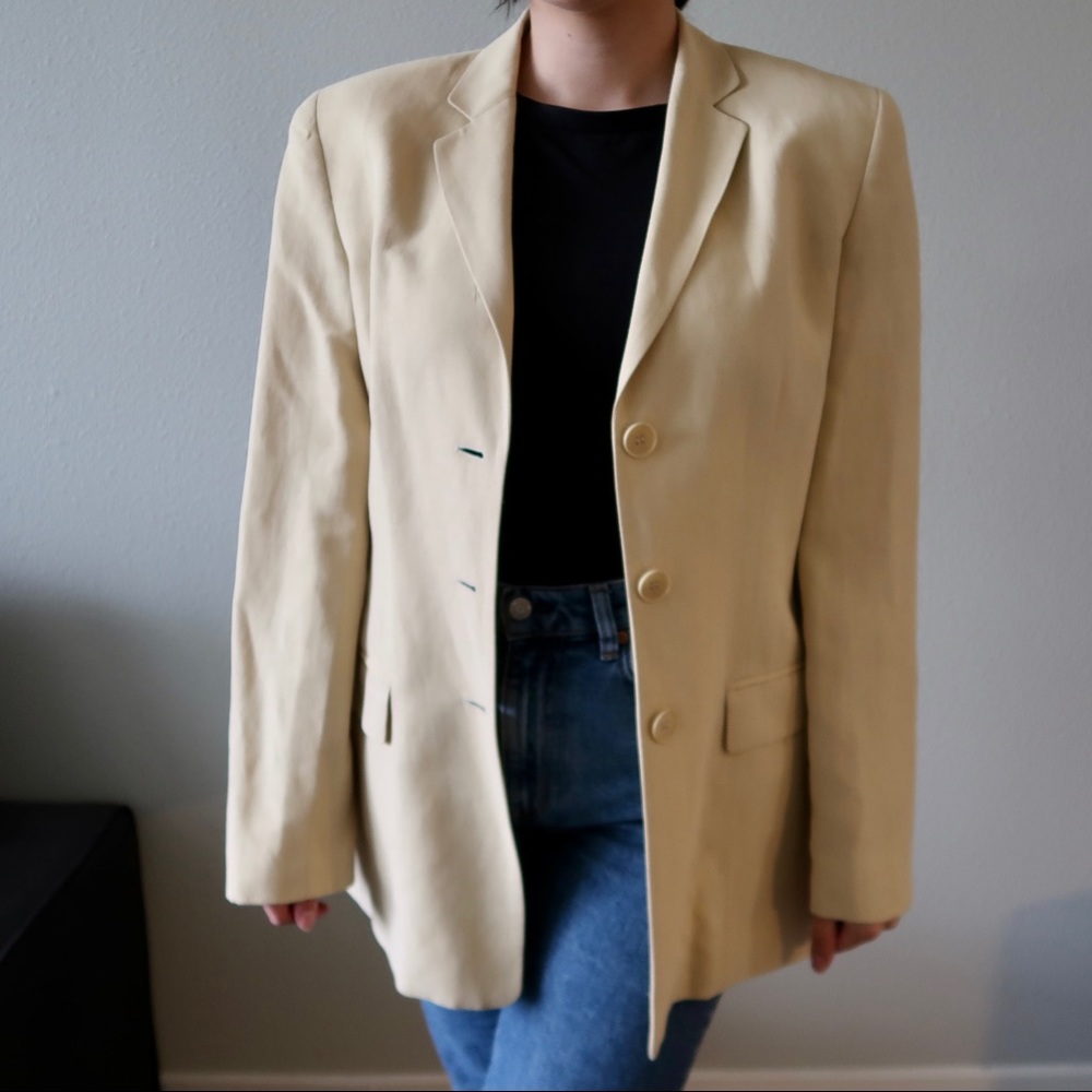 Vintage 80’s Ann Taylor Ivory Linen Blazer